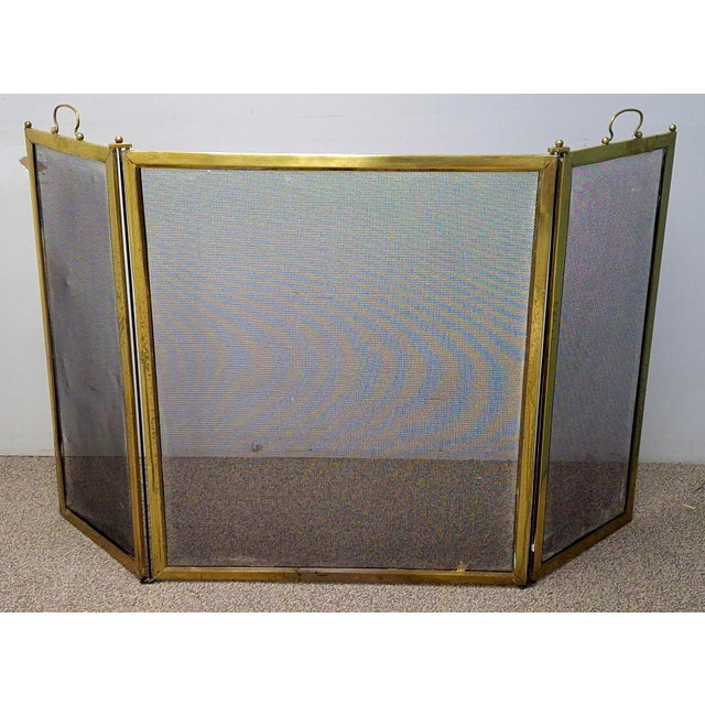 Victorian Victorian Solid Brass and Wire Mesh Fire Screen , Circa 1880s For Sale - Image 3 of 11