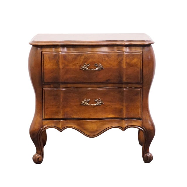 French White of Mebane Lorraine IV Collection Solid Cherry 25" Two Drawer Bombe Chest Nightstand For Sale - Image 3 of 13