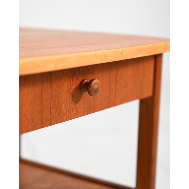 Brown Scandinavian Teak Bedside Table, 1960s For Sale - Image 8 of 10