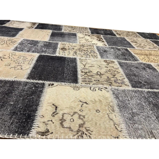 2020s Pasargad Gray Turkish Patchwork Rug For Sale - Image 5 of 6