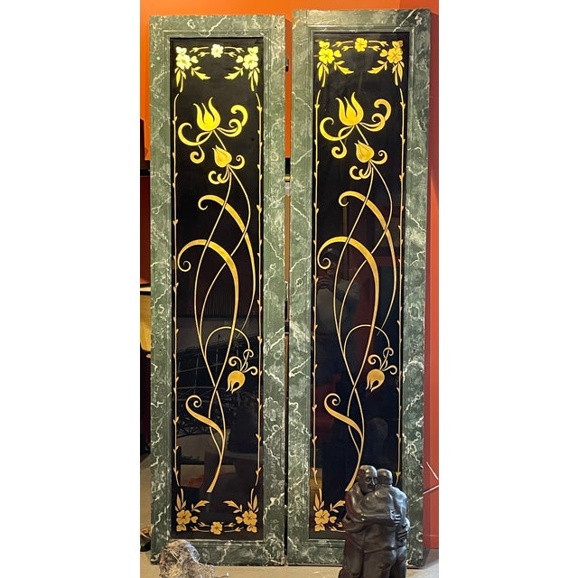 Art Nouveau Pair of Parisian Art Nouveau Doors Circa 1920s For Sale - Image 3 of 11
