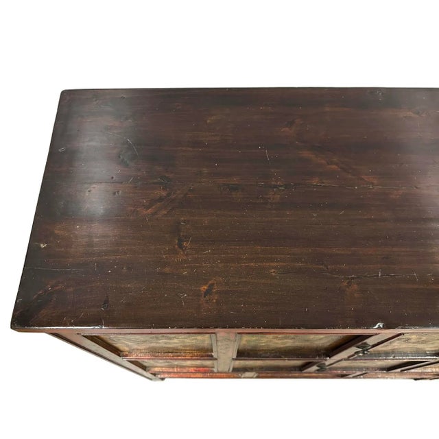 Antique Tibetan Hand-Painted Cabinet For Sale - Image 9 of 13