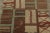 1920s Antique Hooked Runner With Geometric Design in Brown & Green - Rug & Kilim For Sale - Image 5 of 7