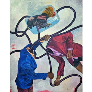 Three-Ni-Ty, Surrealism Painting by Macaulay Barnabas (2025) Acrylic on Canvas For Sale