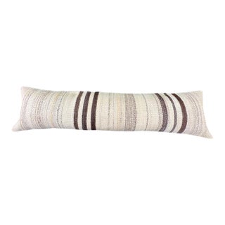 Turkish Hemp Pillow Cushion Natural Beige Brown Cushion Cover 12"x46" For Sale