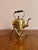 Antique Edwardian quality brass spirit kettle and stand, having a quality brass kettle on the original brass stand above...