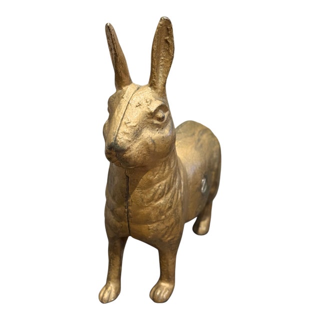 Vintage a.c. Williams Cast Iron Standing Rabbit Still Bank c.1900 For Sale