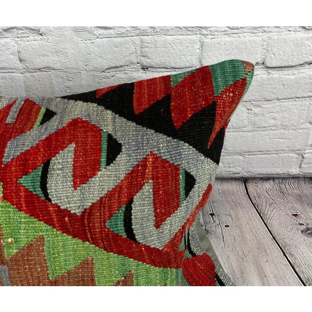 Turkish 16 x 24 Kilim Pillow Turkish Cushion Anatolian Rest Pillow Cushion Cover For Sale - Image 3 of 4