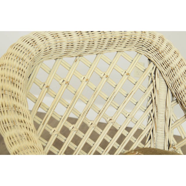 Lexington Pair Wicker Swivel Bar Stools For Sale - Image 12 of 13