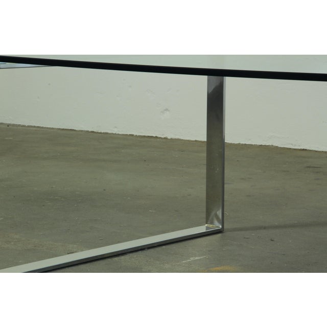 Modern Minimalist Danish Coffee Table in Glass and Polished Chrome, 1990s For Sale - Image 15 of 18