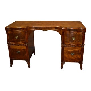 Vintage Carved Mahogany Regency Style Vanity/Boudoir Desk For Sale