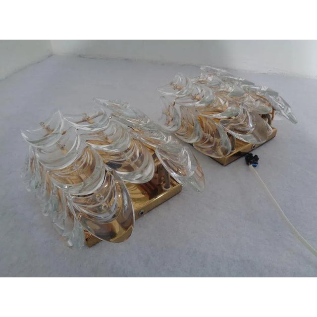 Gilded Brass and Crystal Glass Sconces by Ernst Palme for Palwa, 1960s, Set of 2 For Sale - Image 10 of 18