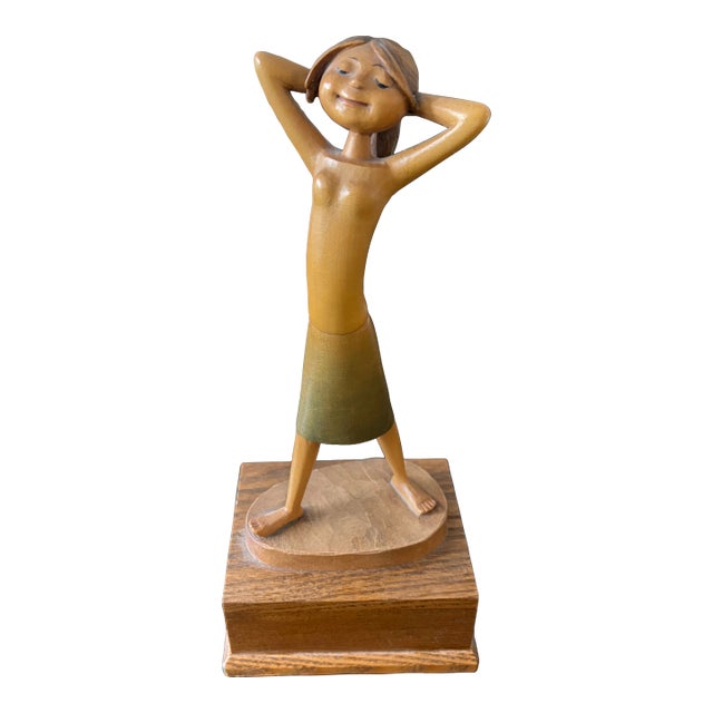 Vintage Anri Siegfried Hafner Reuge "Yellow Bird" Music Box For Sale