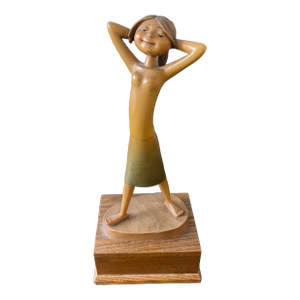 Vintage Anri Siegfried Hafner Reuge "Yellow Bird" Music Box