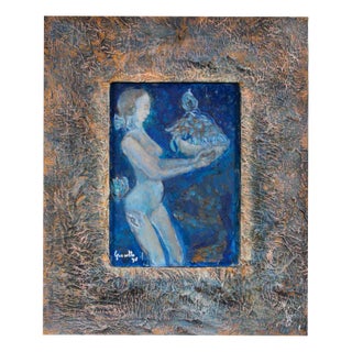 Luigi Granetto, For a Crumbled Table, Oil on Paper, 1998, Framed For Sale