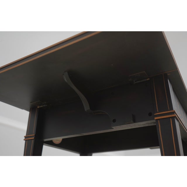 Sherrill Black & Gold Crackle Paint Pembroke Drop Leaf Table For Sale - Image 15 of 17