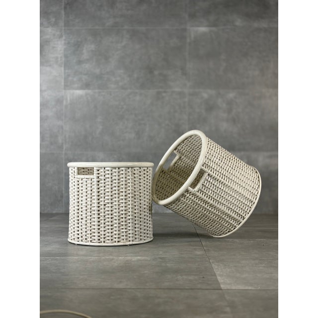 Mid-Century Modern Wicker Vase Holder from Gervasoni, 1970s, Set of 2 For Sale - Image 3 of 5