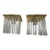 Mid 20th Century Postmodern Gaetano Sciolari Style Brass and Glass Rods Flush Mount - A Pair For Sale