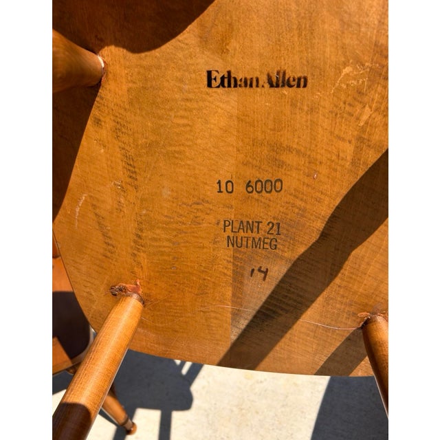 American Vintage Set of 6 Ethan Allen “Squire” Maple Windsor Dining Chairs – Heirloom Nutmeg Finish For Sale - Image 3 of 5