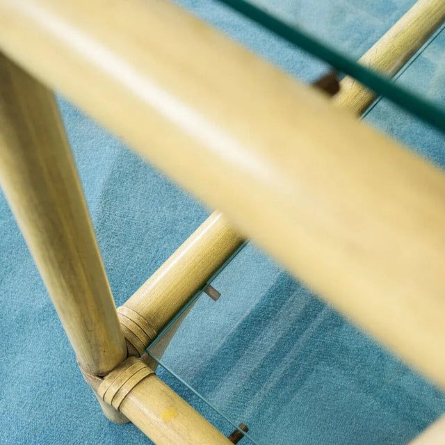 Vintage Bamboo & Glass Shelves, 1980s, Set of 2 For Sale - Image 9 of 14