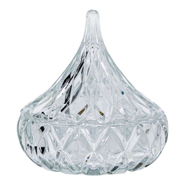 Crystal Glass Kiss Lidded Container For Sale
