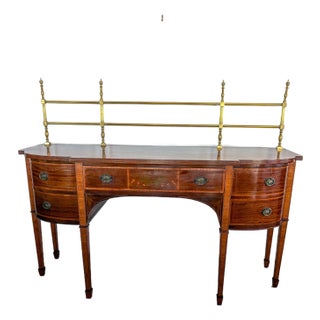English George III Inlaid Sideboard With Banding and Marquetry, 19th Century For Sale
