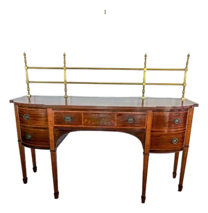 English George III Inlaid Sideboard With Banding and Marquetry, 19th Century