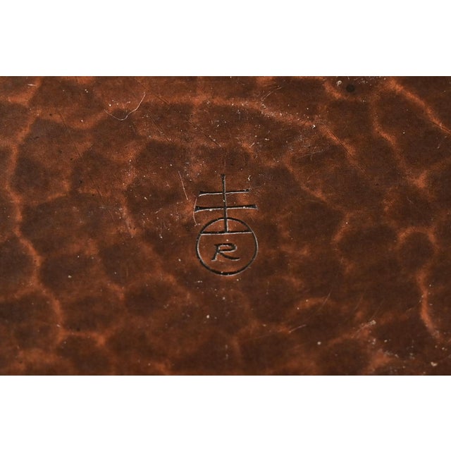 Copper Roycroft Arts & Crafts Hammered Copper Charger Plate or Tray For Sale - Image 8 of 10