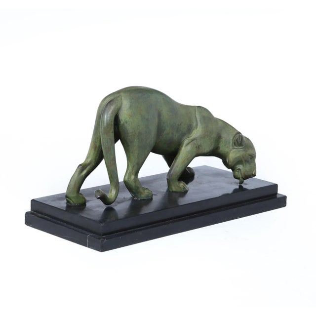 French Art Deco Patinated Bronze Panther by Irénée Rochard, 1920s For Sale - Image 3 of 16