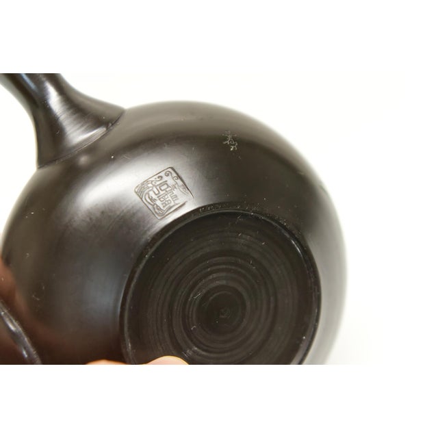 Japanese Tokoname Teapot With Cherry Blossom Design For Sale - Image 10 of 11