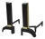 Pair French Art Deco Period Iron Brass Andirons France 1930 For Sale