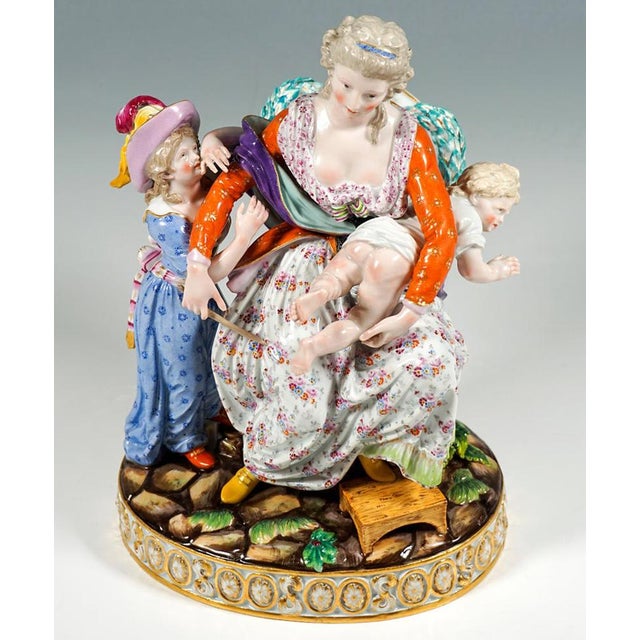 Rococo Porcelain Love and Indulgence Figurine Group by J.C. Schoenheit for Meissen, 1840s For Sale - Image 6 of 10