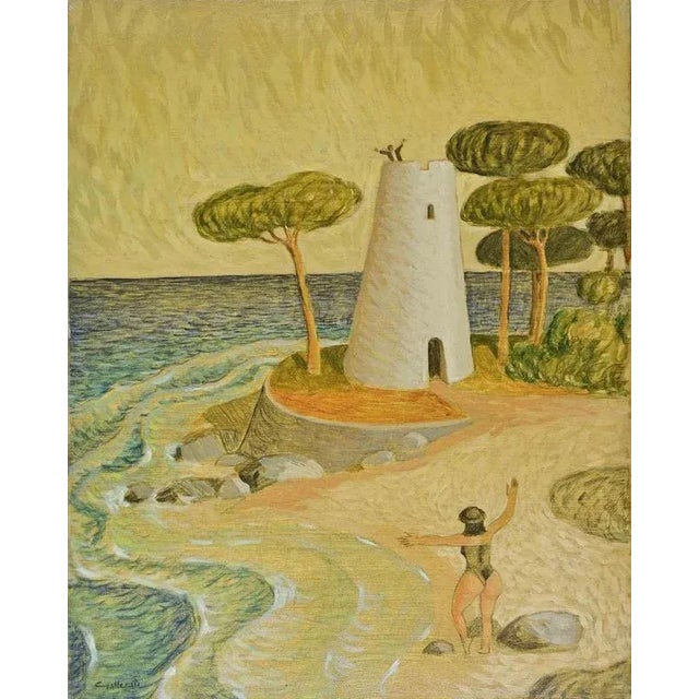 Alberto Gallerati, Where I Saw You, Oil on Canvas, 1970s For Sale - Image 4 of 4