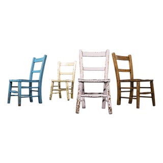 Vintage Children's Chairs, 1950s, Set of 4 For Sale