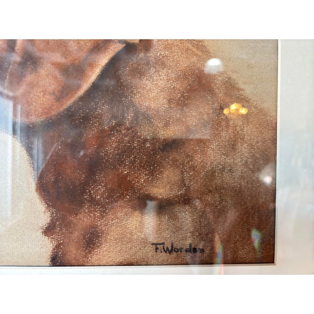 70's Vintage F. Worden "Ch. Edmonton Newt" Dog Portrait Painting, Framed For Sale - Image 10 of 12