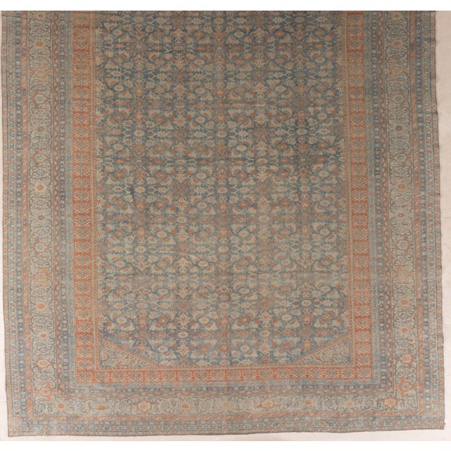 Blue Vintage Circa 1940 Bibikabad Rug 10ft 6in X 13ft For Sale - Image 8 of 9