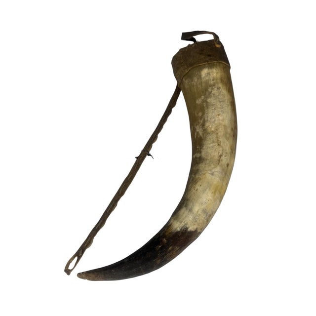 Tribal African Ceremonial Horn Cowrie Shell Adornment Hide Cap Trade Beads Ethnographic For Sale - Image 3 of 7