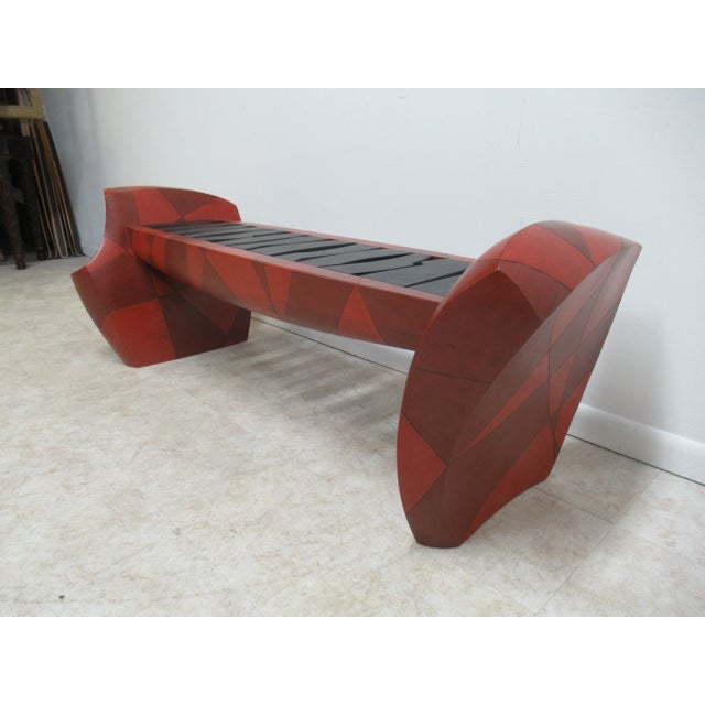 1990s Vintage Custom Joel Urruty Post Modern Bench Seat Settee For Sale - Image 10 of 13