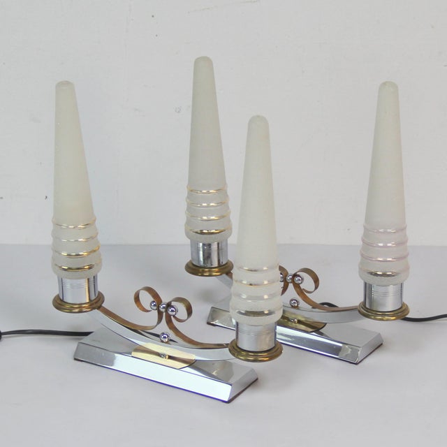 Copper French Art Deco Table Lamps, 1940s, Set of 2 For Sale - Image 8 of 8