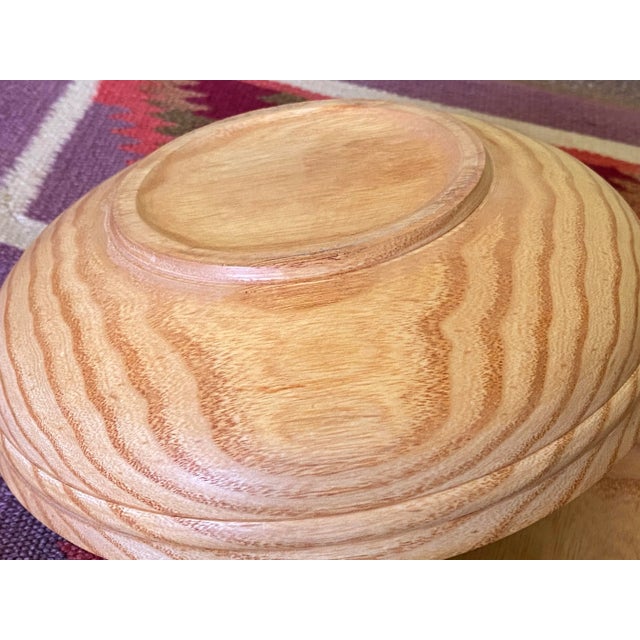 Yellow Rodger Jacobs North Carolina Craftsman Artist Turned Wood Ash Bowls - a Pair For Sale - Image 8 of 13