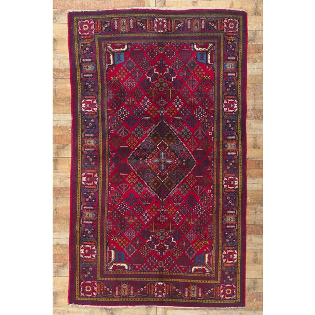 Red Antique Persian Joshegan Rug - 05'04 x 09'01 For Sale - Image 8 of 9