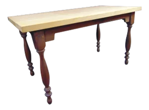 Custom Country Style Tiger Maple & Walnut Farm Table