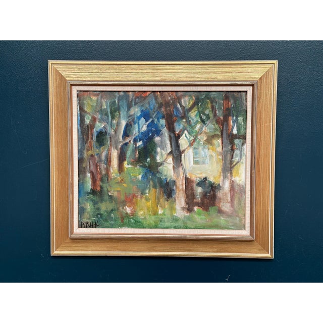 Pia Hesselmark‑Campbell, Neighbor's House, 1960s, Oil on Canvas, Framed For Sale - Image 15 of 18
