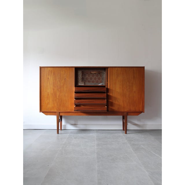 Vintage Danish Highboard in Teak, 1960s For Sale - Image 4 of 13