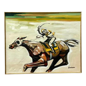 Vintage Boho Original Figurative Oil Painting on Canvas