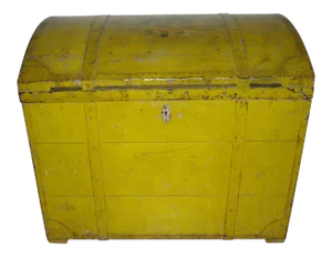 19th Century Rustic Painted Dome Top Blanket Chest