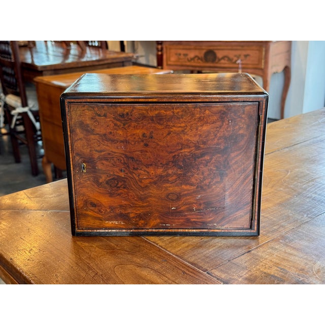 19th Century 19th Century Small Hinged-Door Box With Interior Drawers For Sale - Image 5 of 10