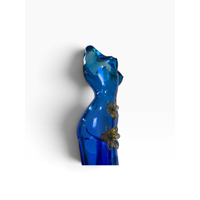 2020s 32" Alexis Silk Hand-Blown Glass Female Torso Sculpture "Sensation in Bloom" - 2021 For Sale - Image 5 of 11