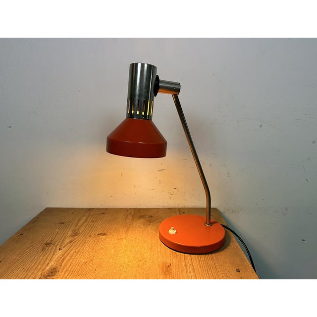 Vintage Orange East German Table Lamp from Aka Electric, 1970s For Sale - Image 17 of 18