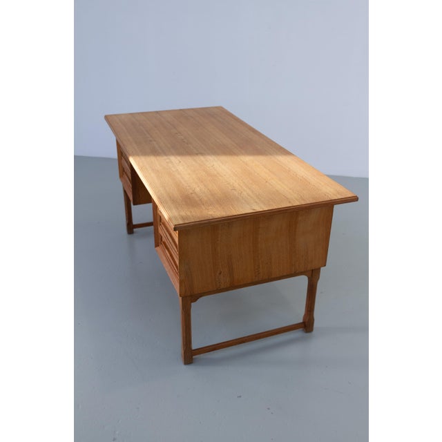1960s Mid-Century Modern Danish Freestanding Oak Desk by Henning Kjærnulf, 1960s For Sale - Image 5 of 18